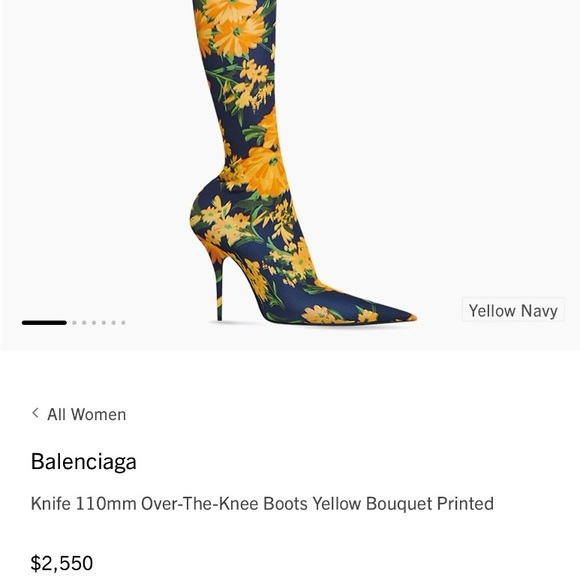 Balenciaga over the knee floral knife boots - Picture 2 of 3